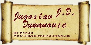 Jugoslav Dumanović vizit kartica